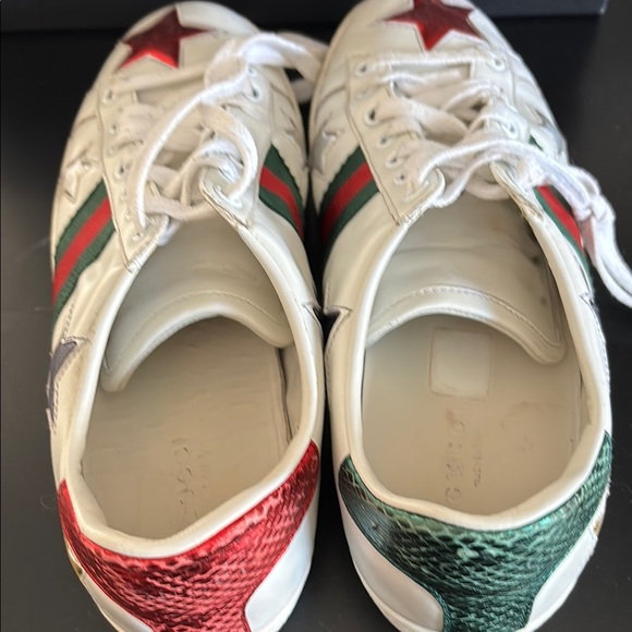 Gucci White Athletic Shoes with Red and Blue Stars - Picture 5 of 8